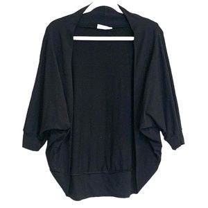Bryn Walker Black Oversized Shrug Bamboo Organic Cotton Cocoon Cardigan Top XS
